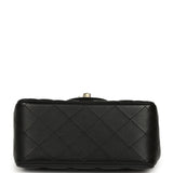Chanel Mini Classic Square Flap Bag Black Lambskin Light Gold Hardware - Thumbnail View 6