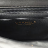 Chanel Mini Classic Square Flap Bag Black Lambskin Light Gold Hardware - Thumbnail View 9