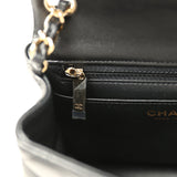 Chanel Mini Classic Square Flap Bag Black Lambskin Light Gold Hardware - Thumbnail View 10
