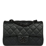 Chanel Mini Classic Rectangular Flap Bag So Black Iridescent Lambskin Black Hardware - Thumbnail View 1