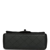 Chanel Mini Classic Rectangular Flap Bag So Black Iridescent Lambskin Black Hardware - Thumbnail View 6