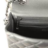 Chanel Mini Classic Rectangular Flap Bag So Black Iridescent Lambskin Black Hardware - Thumbnail View 10