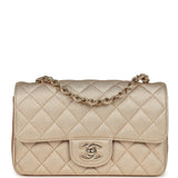 Chanel Mini Classic Rectangular Flap Bag Gold Grained Lambskin Caviar Light Gold Hardware - Thumbnail View 1