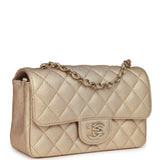 Chanel Mini Classic Rectangular Flap Bag Gold Grained Lambskin Caviar Light Gold Hardware - Thumbnail View 2