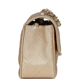 Chanel Mini Classic Rectangular Flap Bag Gold Grained Lambskin Caviar Light Gold Hardware - Thumbnail View 3