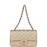 Chanel Mini Classic Rectangular Flap Bag Gold Grained Lambskin Caviar Light Gold Hardware - Thumbnail View 7