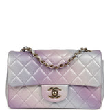 Pre-owned Chanel Mini Rectangular Flap Bag Purple Ombre Lambskin Light Gold Hardware - Thumbnail View 1