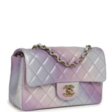 Pre-owned Chanel Mini Rectangular Flap Bag Purple Ombre Lambskin Light Gold Hardware - Thumbnail View 2