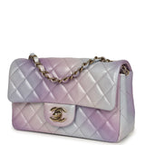 Pre-owned Chanel Mini Rectangular Flap Bag Purple Ombre Lambskin Light Gold Hardware - Thumbnail View 5