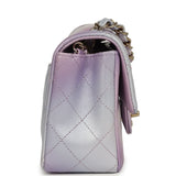 Pre-owned Chanel Mini Rectangular Flap Bag Purple Ombre Lambskin Light Gold Hardware - Thumbnail View 3