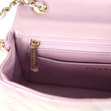 Pre-owned Chanel Mini Rectangular Flap Bag Purple Ombre Lambskin Light Gold Hardware - Thumbnail View 10