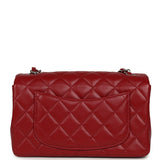 Chanel Mini Classic Rectangular Flap Bag Red Lambskin Silver Hardware - Thumbnail View 4