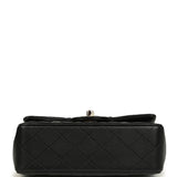 Chanel Mini Classic Rectangular Top Handle Flap Bag Black Lambskin Light Gold Hardware - Thumbnail View 6