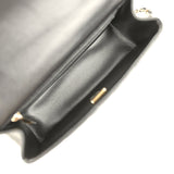 Chanel Mini Classic Rectangular Top Handle Flap Bag Black Lambskin Light Gold Hardware - Thumbnail View 9