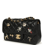 Chanel Mini Classic "Space Charms" Rectangular Flap Bag Black Lambskin Gold Hardware - Thumbnail View 5