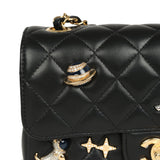 Chanel Mini Classic "Space Charms" Rectangular Flap Bag Black Lambskin Gold Hardware - Thumbnail View 10