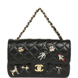 Chanel Mini Classic "Space Charms" Rectangular Flap Bag Black Lambskin Gold Hardware - Thumbnail View 7