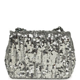 Chanel Mini Classic Square Flap Bag Metallic Silver Sequins Ruthenium Hardware - Thumbnail View 4