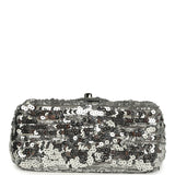 Chanel Mini Classic Square Flap Bag Metallic Silver Sequins Ruthenium Hardware - Thumbnail View 6
