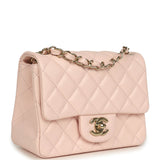 Chanel Mini Classic Square Flap Bag Pink Lambskin Gold Hardware - Thumbnail View 2