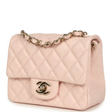 Chanel Mini Classic Square Flap Bag Pink Lambskin Gold Hardware - Thumbnail View 5