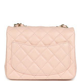 Chanel Mini Classic Square Flap Bag Pink Lambskin Gold Hardware - Thumbnail View 4