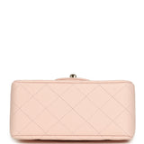 Chanel Mini Classic Square Flap Bag Pink Lambskin Gold Hardware - Thumbnail View 6