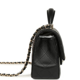 Chanel Mini Classic Rectangular Top Handle Flap Bag Black Lambskin Light Gold Hardware - Thumbnail View 3