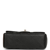 Chanel Mini Classic Rectangular Top Handle Flap Bag Black Lambskin Light Gold Hardware - Thumbnail View 6