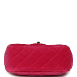 Chanel Mini Pearl Crush Square Flap Bag Fuchsia Velvet Light Gold Hardware - Thumbnail View 6