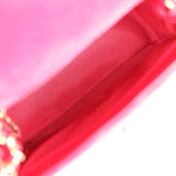 Chanel Mini Pearl Crush Square Flap Bag Fuchsia Velvet Light Gold Hardware - Thumbnail View 10