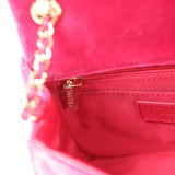 Chanel Mini Pearl Crush Square Flap Bag Fuchsia Velvet Light Gold Hardware - Thumbnail View 12