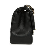 Chanel Mini Classic Rectangular Flap Bag Black Lambskin Light Gold Hardware - Thumbnail View 3