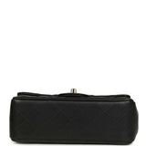 Chanel Mini Classic Rectangular Flap Bag Black Lambskin Light Gold Hardware - Thumbnail View 6
