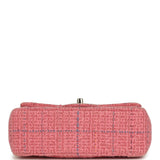 Pre-owned Chanel Mini Classic Rectangular Top Handle Flap Bag Pink Tweed Light Gold Hardware - Thumbnail View 6