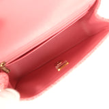 Pre-owned Chanel Mini Classic Rectangular Top Handle Flap Bag Pink Tweed Light Gold Hardware - Thumbnail View 8