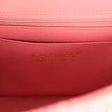 Pre-owned Chanel Mini Classic Rectangular Top Handle Flap Bag Pink Tweed Light Gold Hardware - Thumbnail View 9