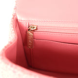 Pre-owned Chanel Mini Classic Rectangular Top Handle Flap Bag Pink Tweed Light Gold Hardware - Thumbnail View 10