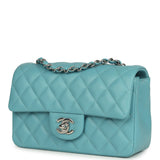 Chanel Mini Rectangular Flap Bag Light Blue Lambskin Light Gold Hardware - Thumbnail View 5
