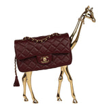 Chanel Mini Classic Métiers D’Art "Giraffe" Rectangular Flap Bag Dark Burgundy Lambskin Gold Hardware - Thumbnail View 1