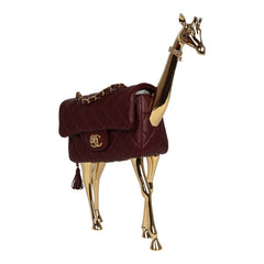 Chanel Mini Classic Métiers D’Art "Giraffe" Rectangular Flap Bag Dark Burgundy Lambskin Gold Hardware