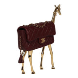 Chanel Mini Classic Métiers D’Art "Giraffe" Rectangular Flap Bag Dark Burgundy Lambskin Gold Hardware - Thumbnail View 8