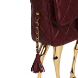 Chanel Mini Classic Métiers D’Art "Giraffe" Rectangular Flap Bag Dark Burgundy Lambskin Gold Hardware - Thumbnail View 9