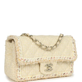 Chanel Mini Rectangular Flap Bag Cream Multicolor Tweed Light Gold Hardware - Thumbnail View 2