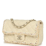 Chanel Mini Rectangular Flap Bag Cream Multicolor Tweed Light Gold Hardware - Thumbnail View 5