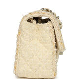 Chanel Mini Rectangular Flap Bag Cream Multicolor Tweed Light Gold Hardware - Thumbnail View 3
