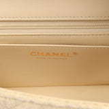 Chanel Mini Rectangular Flap Bag Cream Multicolor Tweed Light Gold Hardware - Thumbnail View 9