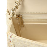 Chanel Mini Rectangular Flap Bag Cream Multicolor Tweed Light Gold Hardware - Thumbnail View 10