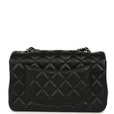 Pre-owned Chanel Mini Classic Rectangular Flap Bag Black Lambskin Light Gold Hardware - Thumbnail View 4