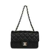 Pre-owned Chanel Mini Classic Rectangular Flap Bag Black Lambskin Light Gold Hardware - Thumbnail View 7